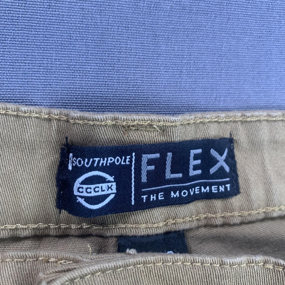 Southpole Flex Pants Men 40x30 (36x30) Khaki Straight Fit Casual Stretch Classic - Picture 5 of 16